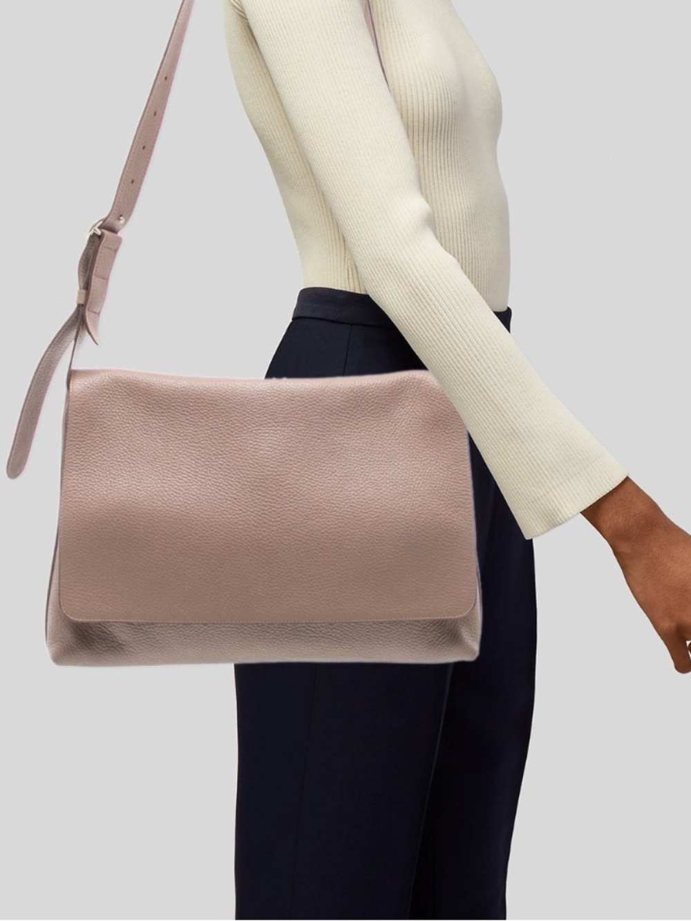 CUYANA Pebbled Leather Messenger Bag